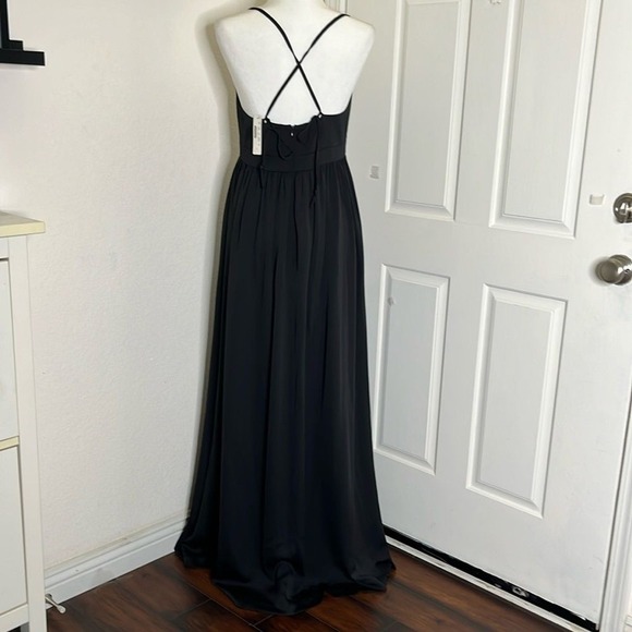 J Crew Long Drapey Spaghetti-Strap Maxi Dress Black Size 4 NWT Formal - Picture 8 of 12